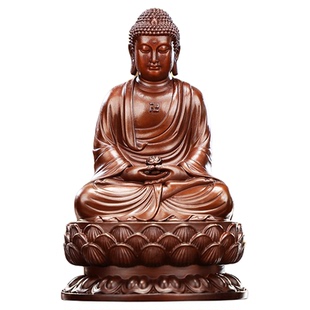 紫铜三宝佛药师佛释迦牟尼佛阿弥陀佛摆件掌心佛大日如来佛像铜像