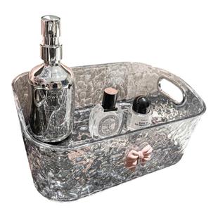 桌面收纳盒透明亚克力办公室零食杂物筐篮化妆品护肤品盒子整理箱