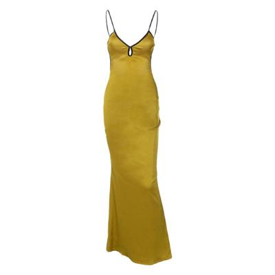 涤纶缎面露背气质鱼尾裙