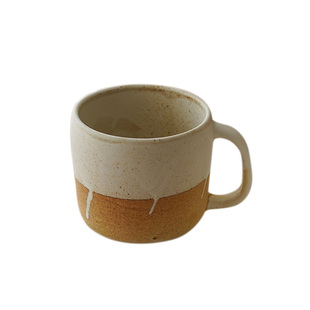 然而家质朴粗陶大地马克杯咖啡杯碟设计感创意高温陶瓷挂耳咖啡杯
