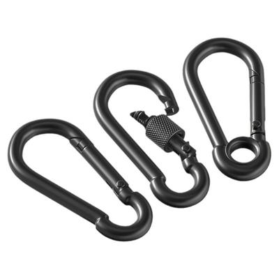 黑色304不锈钢弹簧扣登山扣保险扣钥匙扣葫芦扣螺母带圈扣狗链扣
