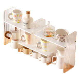 桌面杯子收纳置物架办公室桌上整理餐桌摆放台面小型多层水杯架子