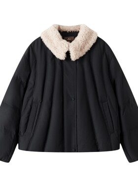 INSUN恩裳专选冬季老钱风短款松弛感绗线鹅绒羽绒服