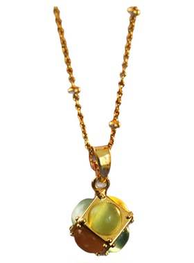 复古经典幻彩彩色魔方吊坠项链女