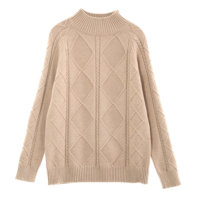 麻花加厚毛线衫毛衣时尚半高领