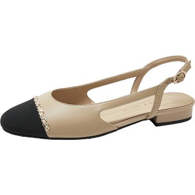 康莉法式小香风包头平底凉鞋女