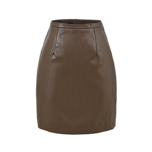 古早风性感时髦哑光皮裙秋冬新款高腰显瘦pu皮包臀裙半身裙一步裙