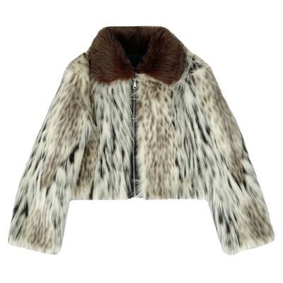 FANSS超好看的豹纹皮草外套女冬