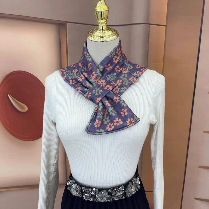 新款德绒带兜护颈围脖套防寒百搭脖套防风保暖围巾丝巾可放暖宝宝