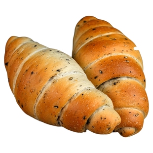 清晨里 黑芝麻海盐牛角面包丹麦早主食代餐下午茶零食手作糕点心