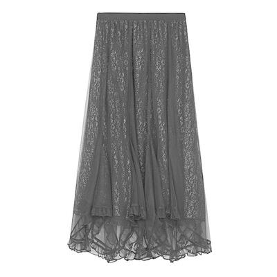 s.deer网纱不规则A字伞裙半身裙