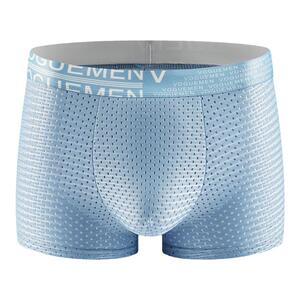 男士冰丝内裤  薄款透气网眼冰丝四角短裤头一片式纯色舒适男裤衩