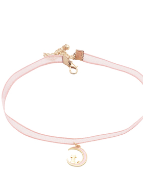 choker日韩风粉红色项圈锁骨链