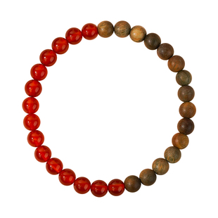 绿檀木红玛瑙手串缺补火木手串单圈手链女男木质檀香属性手串