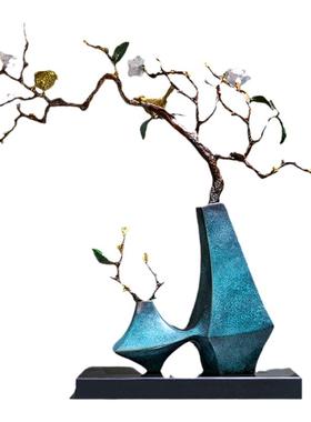 新中式家居办公室花鸟桌面摆件