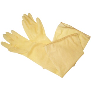 核酸检测采集房护士用小手型耐酸碱长臂乳胶防化手套法兰750*1.2