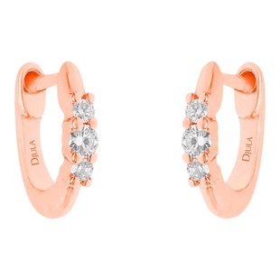 【3期免息】DJULA茱蕊华丽摇滚系列18K金镶钻玫瑰金白金单只耳钉