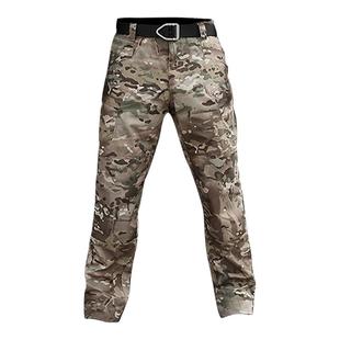 春秋男户外战术绿色长裤直筒休闲防水收束脚多袋工装耐磨帅气修身