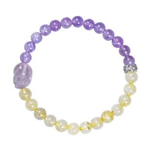 普陀山官方正品四方纳金紫气东来水晶手链女款手串