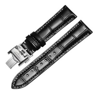 手工适用浪琴表带原装代用名匠头层真纯皮表带男鳄鱼纹89202122mm