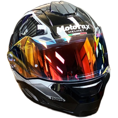 motorax摩雷士r25截面全红蓝半盔