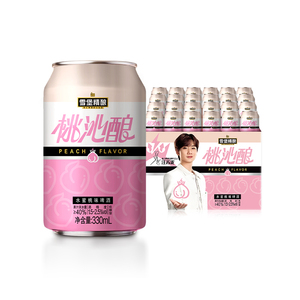 新品小桃啤雪堡精酿桃沁酿330ml*12/24罐整箱果啤低度甜啤酒