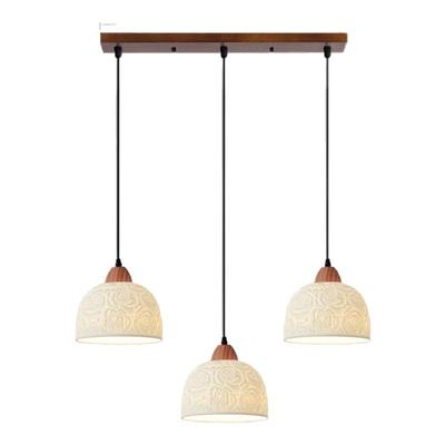 卧室床头餐厅小吊灯轻奢陶瓷三头