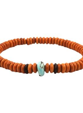 天然绿松石橄榄核手链