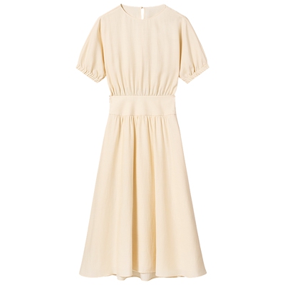 OCHIRLY欧时力天丝后挖空连衣裙