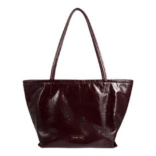 万里马油蜡牛皮托特包女慵懒通勤原创单肩包复古真皮腋下包大容量