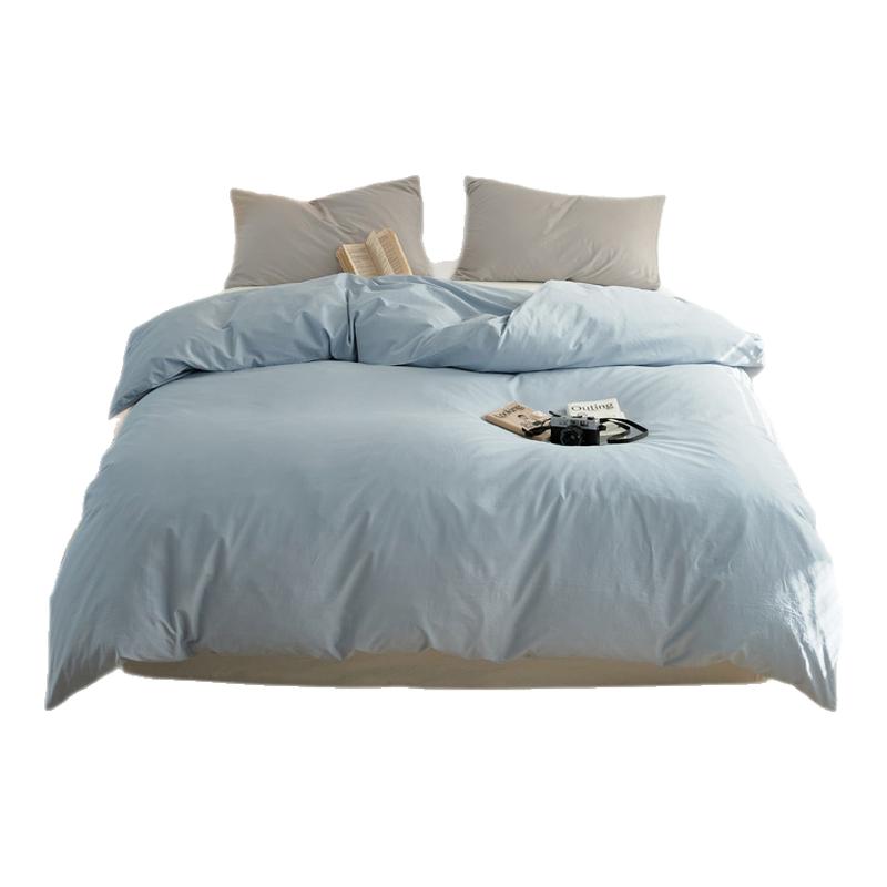 高密度精梳全棉被套单件浅蓝色天兰淡蓝纯棉被罩套单双人加大2米4