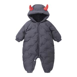 迷你巴拉巴拉婴儿羽绒连体衣小月龄宝宝爬服外出服2025冬季新款A