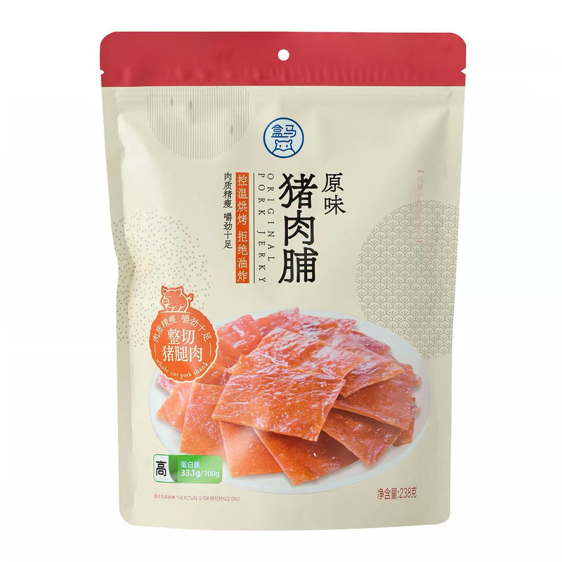 盒马原味猪肉铺238g独立小包装肉质精瘦嚼劲十足猪肉干低脂零食