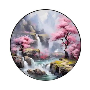 5d仙境钻石画方钻满钻2026新款圆形玄关贴砖粘钻石十字绣流水生财