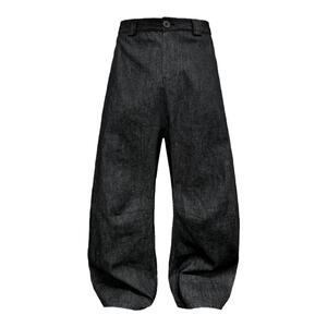 JCAESAR DENIMS 低裆打褶原牛 膝盖打褶 双侧缝结构线 阔弯刀廓形