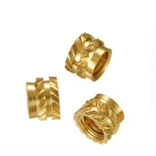 热熔螺母预埋件热压土八斜纹注塑压花铜嵌件滚花八字铜螺母M2M3M4