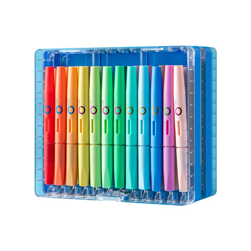 米娅小小鸟直液式丙烯马克笔小学初中生美术专用不透色可叠色24/36/48/60色水彩笔笔儿童彩色软头马克笔