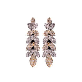 法国IDee繁花耳钉女时尚潮流耳坠耳环法式小众设计闪钻宝石耳饰品