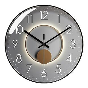 自动对时电波钟6380北欧光影钟表挂墙轻奢大气时钟挂钟静音钟