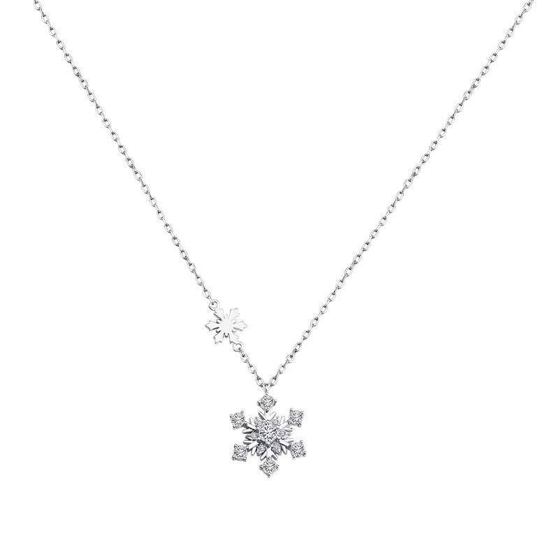 【官方正品】迪士尼雪花纯银项链