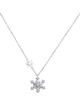 迪士尼雪花纯银项链锁骨链