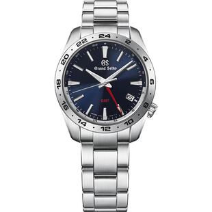 GrandSeiko冠蓝狮大精工gs石英双时区运动夜光钢带男表SBGN029G