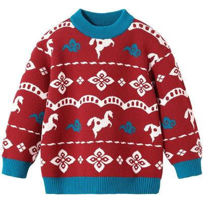 贝肽斯婴儿新年毛衣秋冬保暖打底