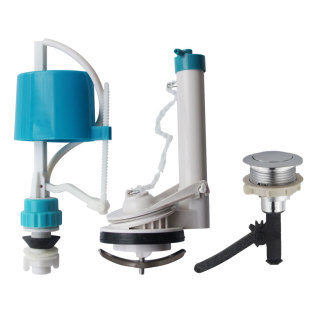 老式连体抽水马桶水箱配件坐便器顶按侧按开关按钮铜杆进出排水阀