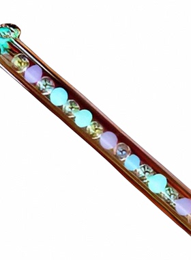 纯银彩虹色玻璃珠立方氧化锆项链