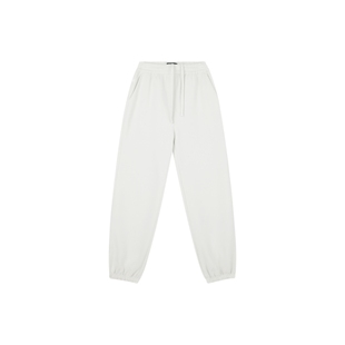 oneup加厚抓绒运动束脚卫裤女秋冬季小个子宽松直筒白色休闲裤子