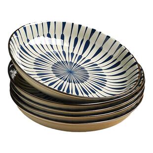 日式深盘陶瓷盘子菜盘家用2026新款碗盘餐具高级感7寸8寸炒菜碟子