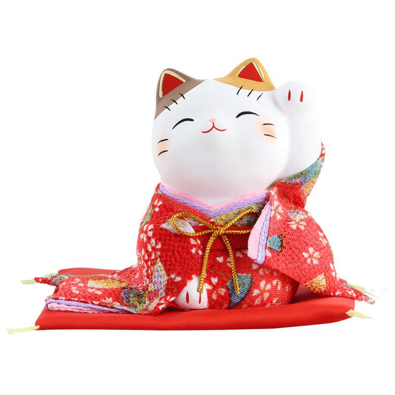 药师窑锦彩和服女生结婚招财猫