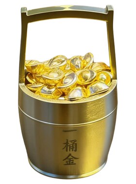 百福聚宝盆招财摆件沙金元宝