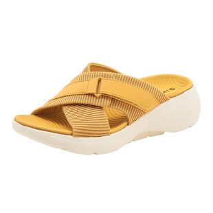 超轻可湿水防滑厚底拖鞋女外穿坡跟凉拖夏季海边度假高跟沙滩鞋